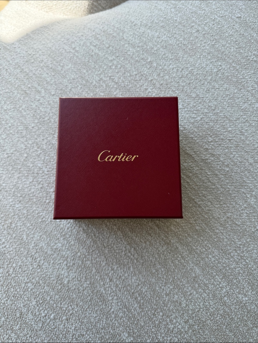 Cartier Burgundy Box with Gold Logo